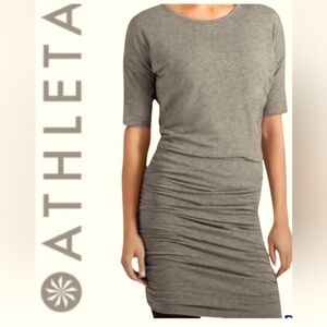 Athleta Solstice tan wool blend bodycon dress
